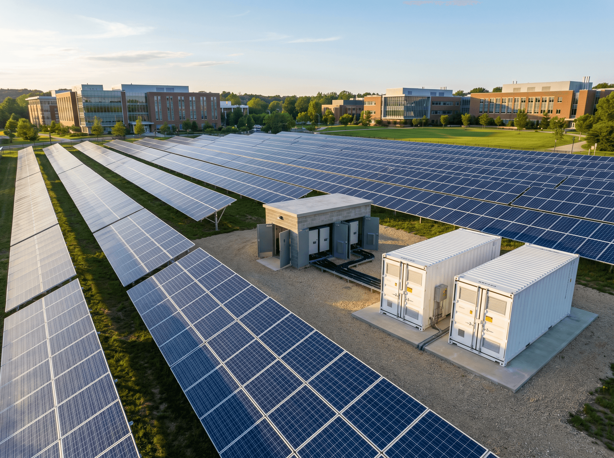 1MW+2MWh 캠퍼스 마이크로그리드 - 양면 트래커 태양광 PV