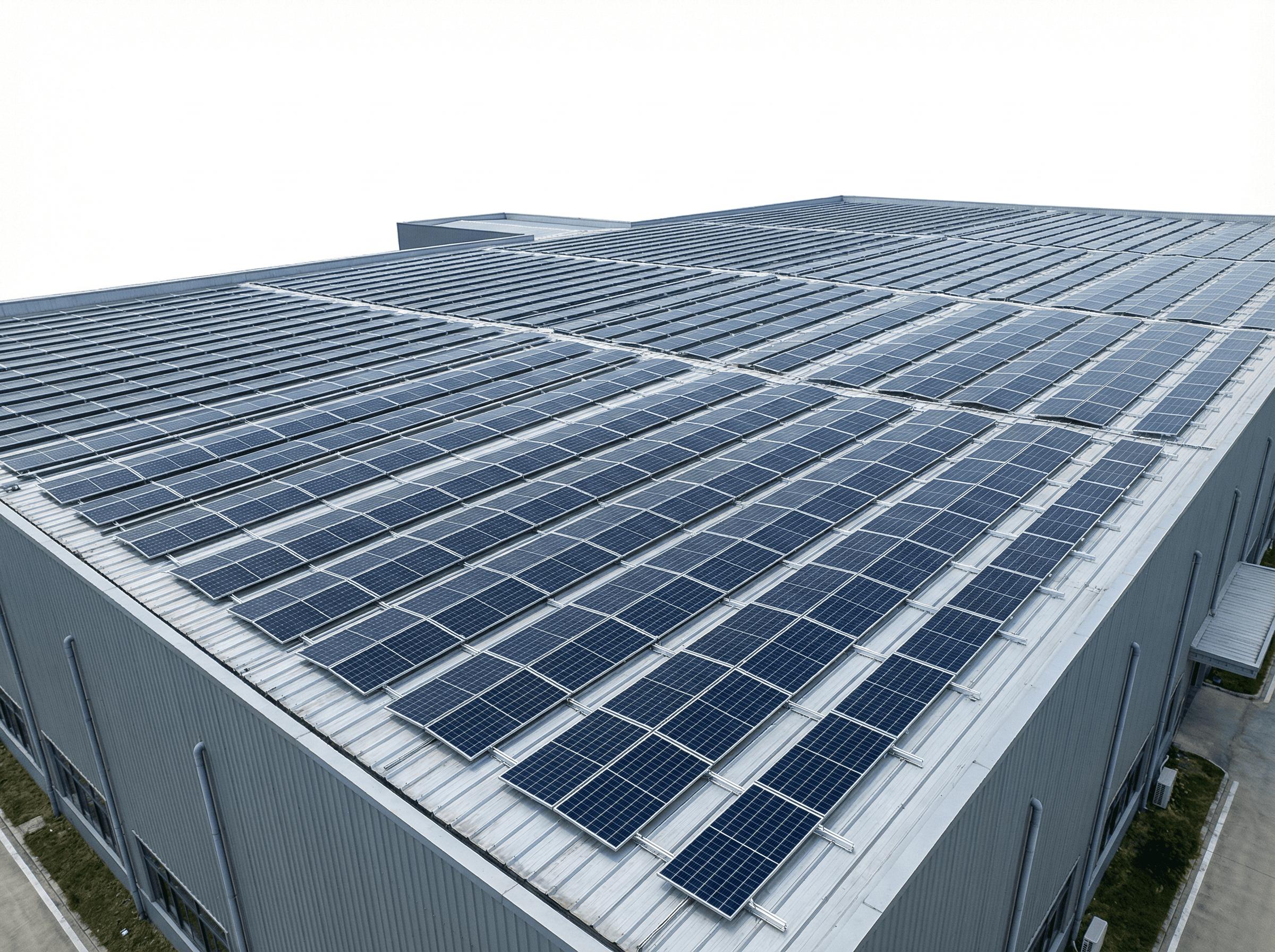 200kW Factory Roof TOPCon 고정형 태양광 PV 시스템 — 24% 효율, 산업용 지붕