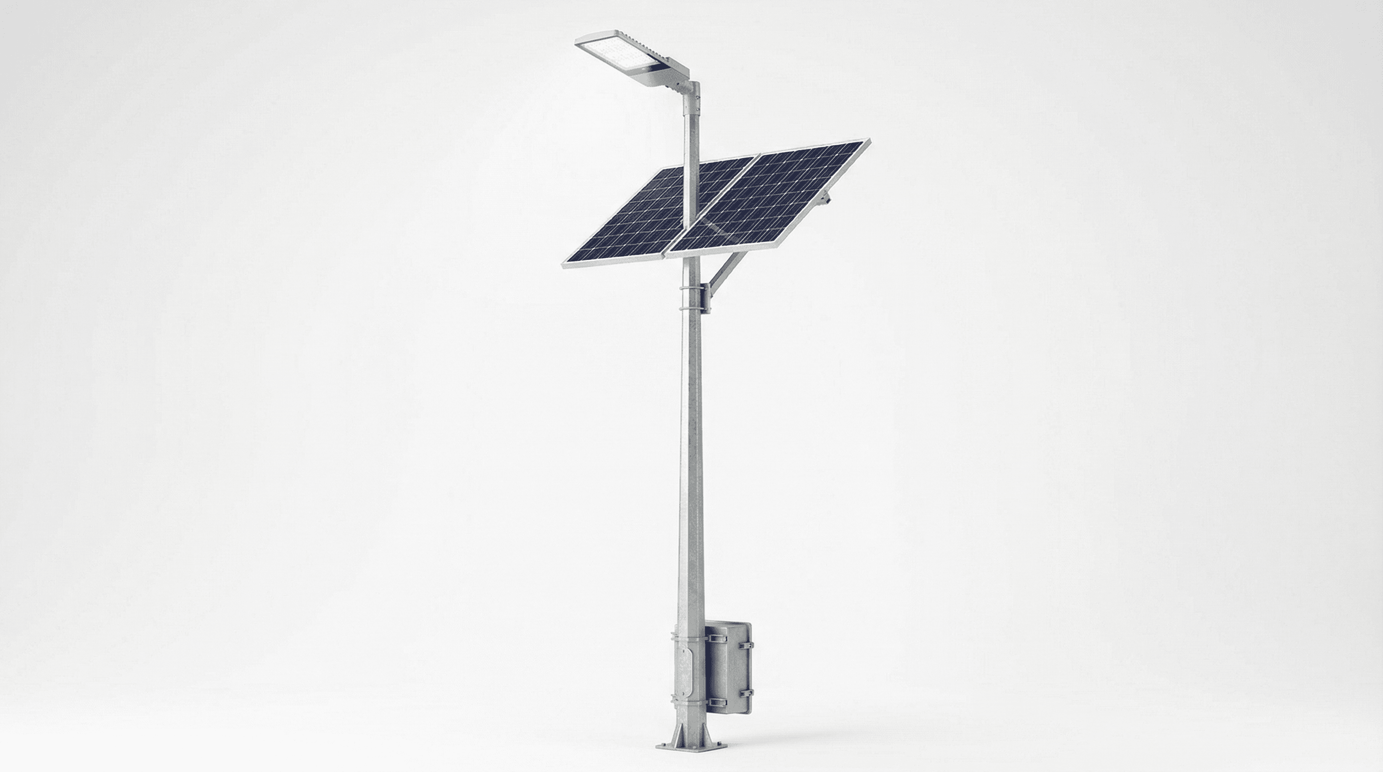 10m 고속도로 분리형 100W 고풍력 태양광 가로등 - 150km/h 풍속 저항